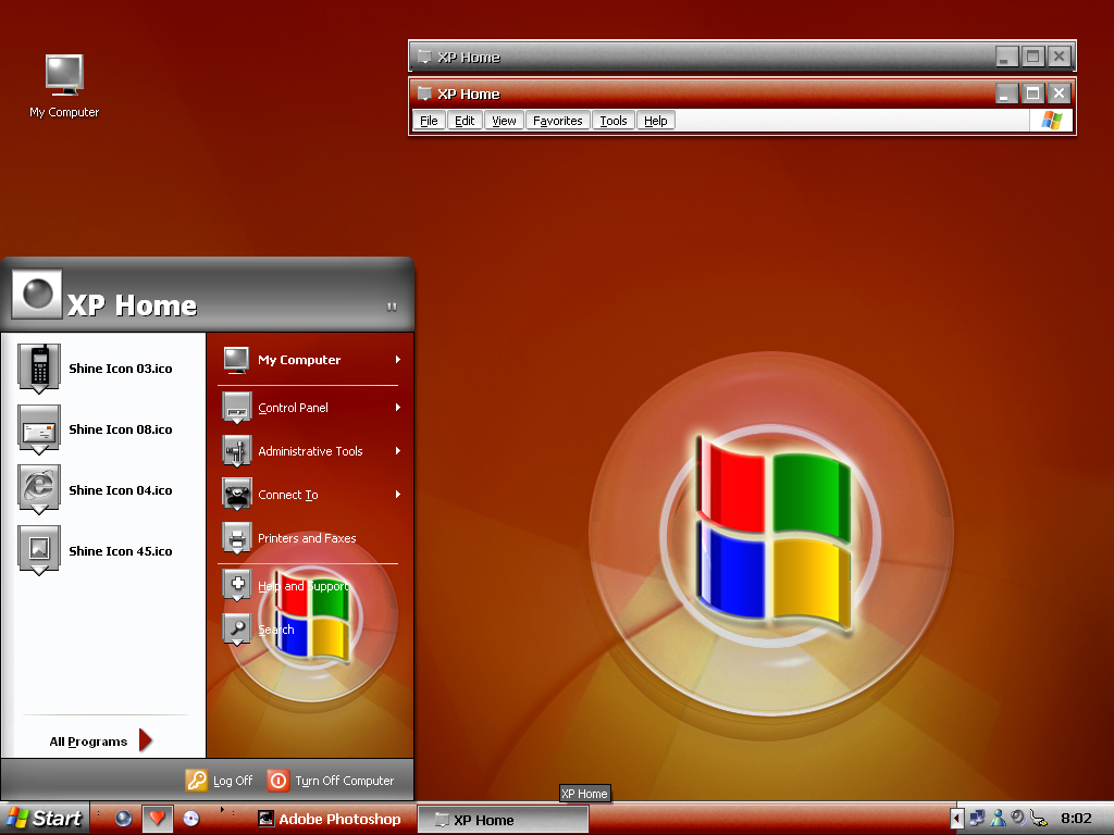 The skin is compatible with Windows XP (all features), Windows 2000, 